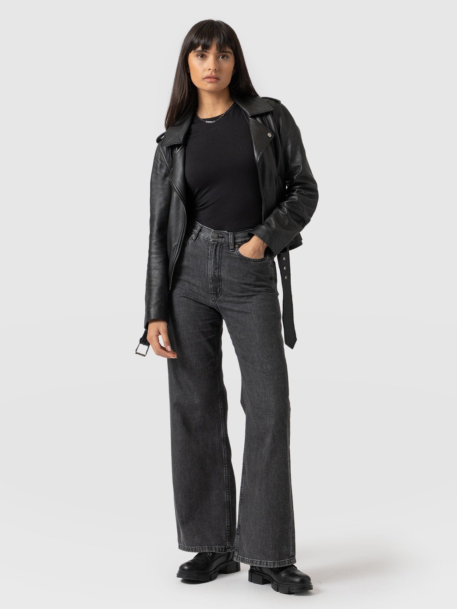 Wide Leg Flare Jeans Black - Women's Jeans | Saint + Sofia® USA